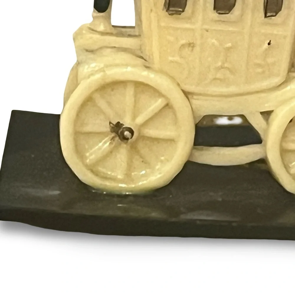 Vintage Celluloid Horse-Drawn Carriage Figurine